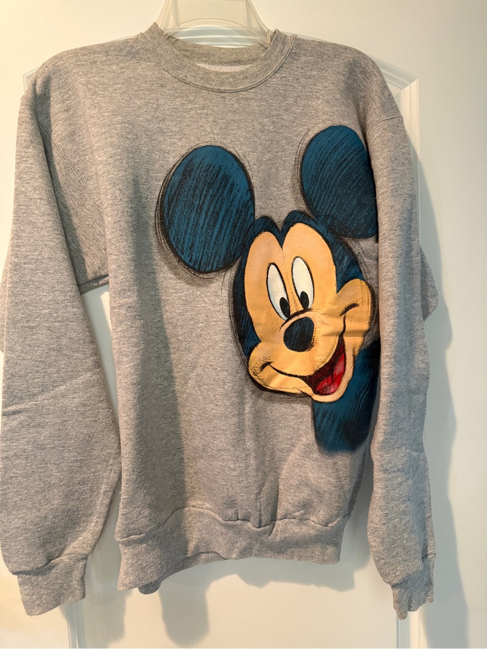 Gray Mickey Mouse Graphic Crewneck Sweatshirt - Womens